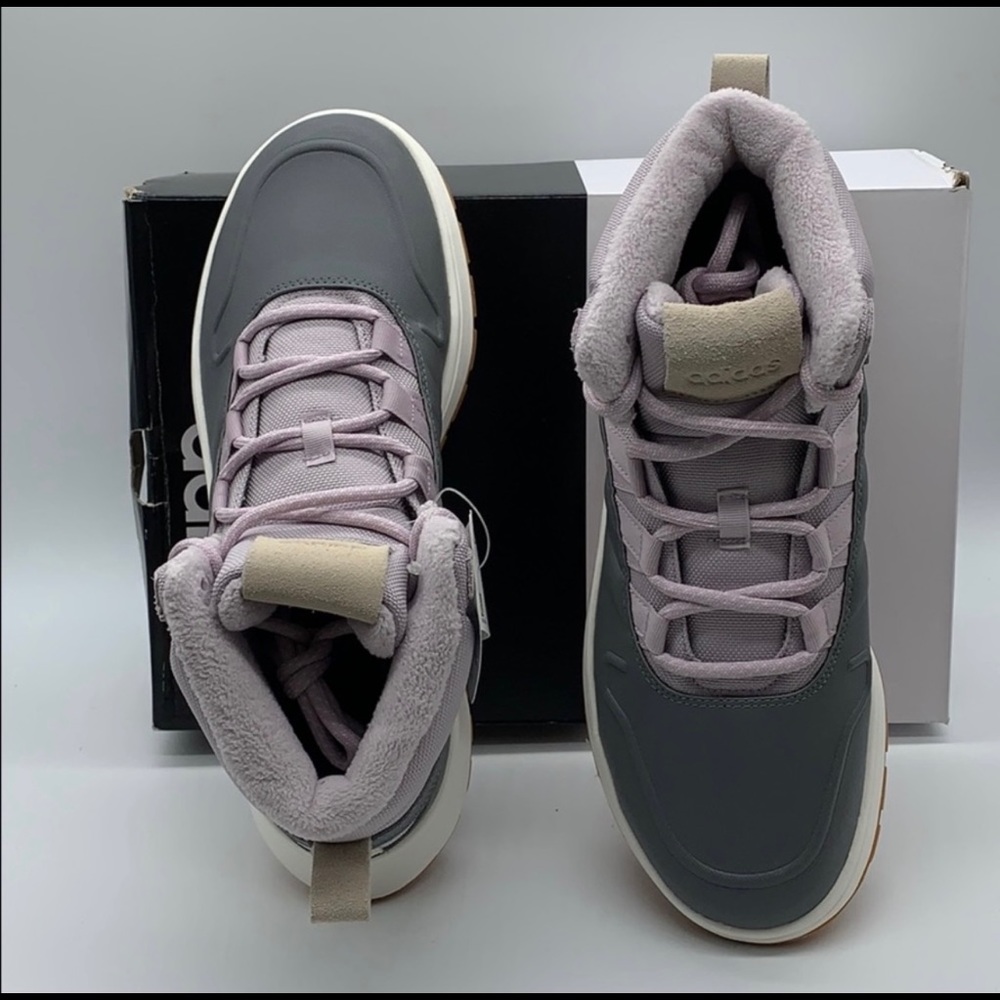 adidas Charcoal and Cream Athletic Shoes